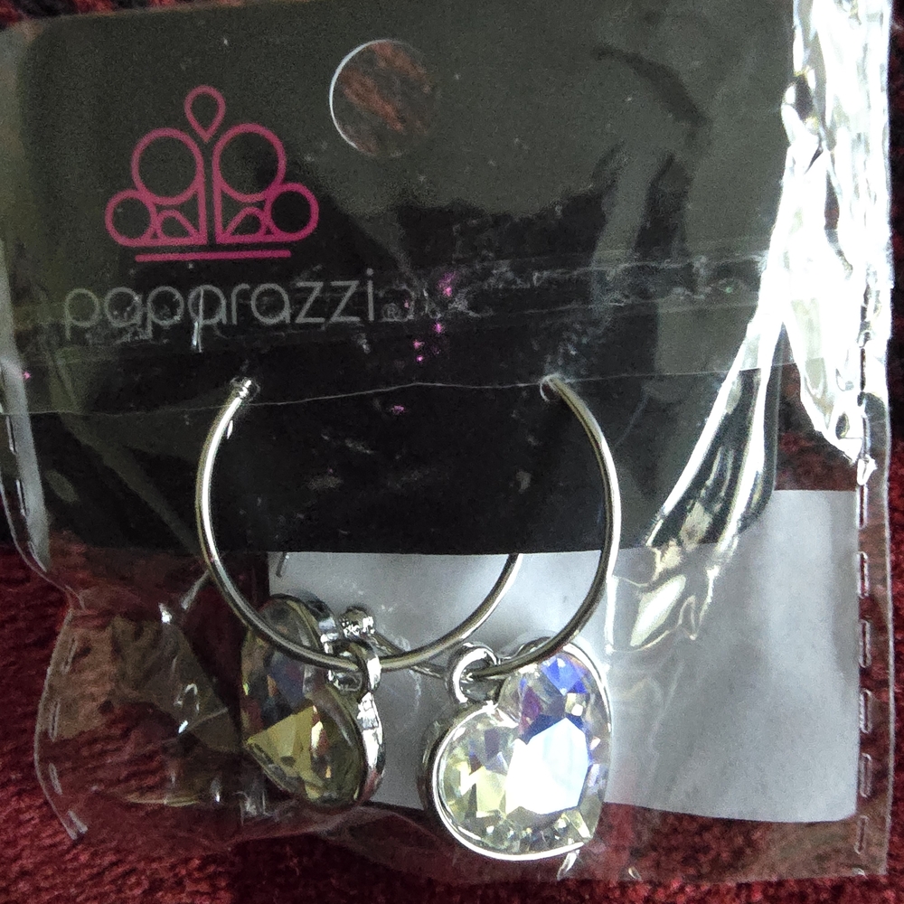 Paparazzi Silver Heart Charm Earrings